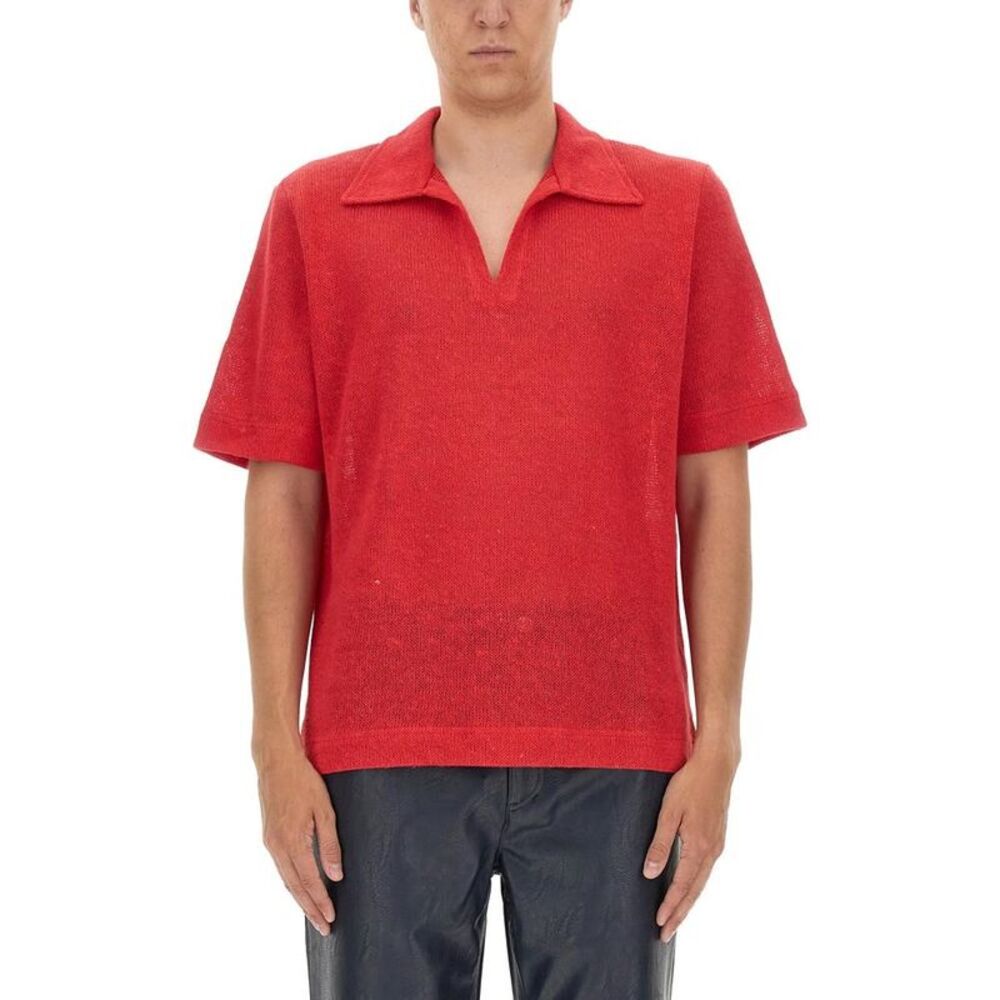 SEFR Men's Knit Polo Shirt Men RED Shirts